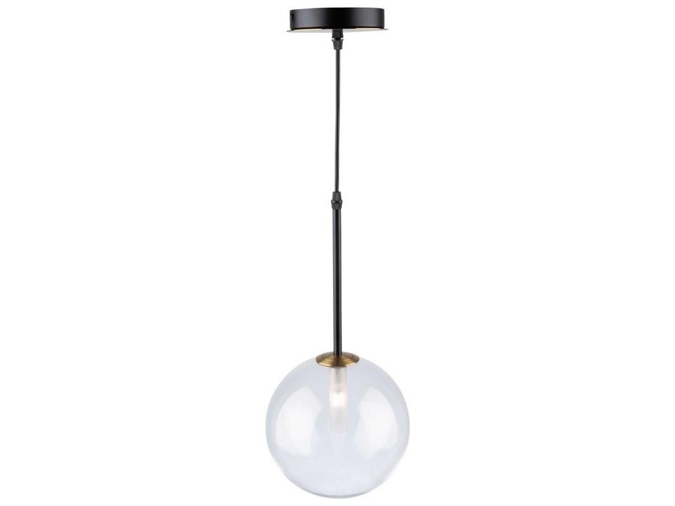 Aurelia 1-Light Globe Pendant Light in Matte Black and Brass