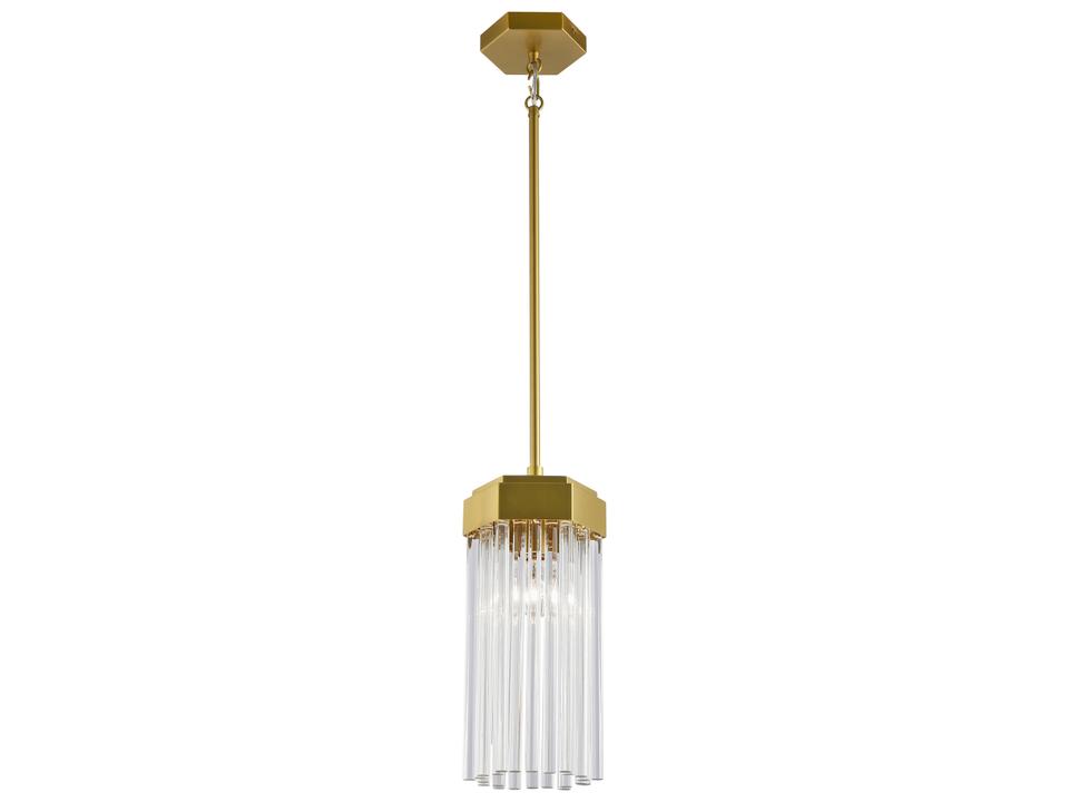 Emma 1-Light Geometric Pendant Light in Brushed Brass