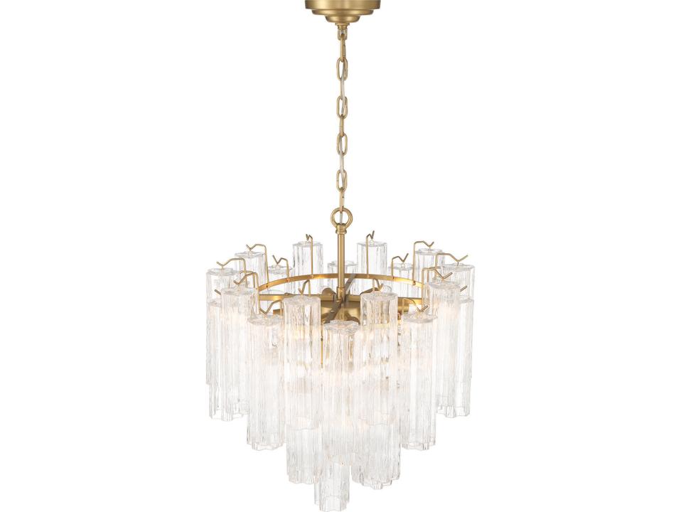 Sophia 11-Light Chandelier with Tronchi Style Glassware in Brass