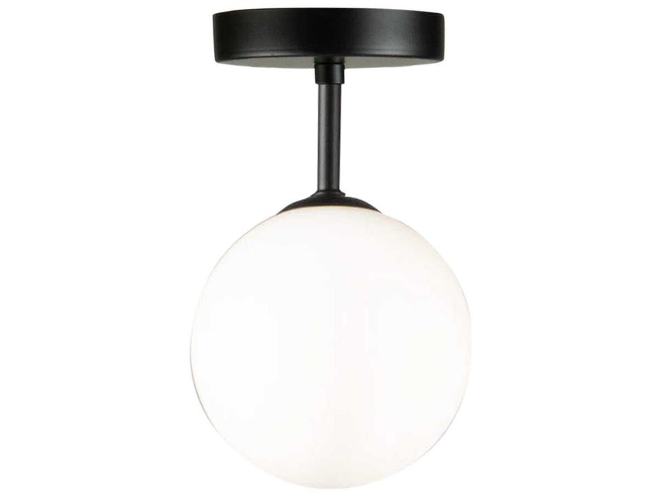 Comet 1-Light Semi Matte Black Glass LED Globe Flush Mount
