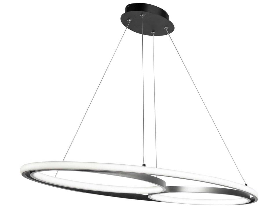 Gemini LED Linear Pendant Light in Black and Nickel