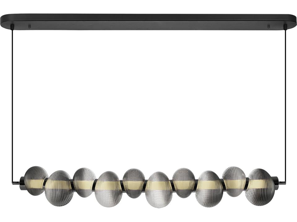 Ariel 1-Light Integrated LED Linear Chandelier in Chrome with Black Accent