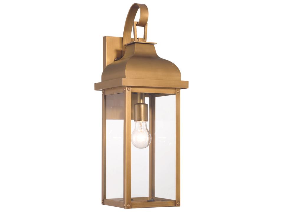 Madrid 1-Light Outdoor Wall Sconce in Weathered Brass