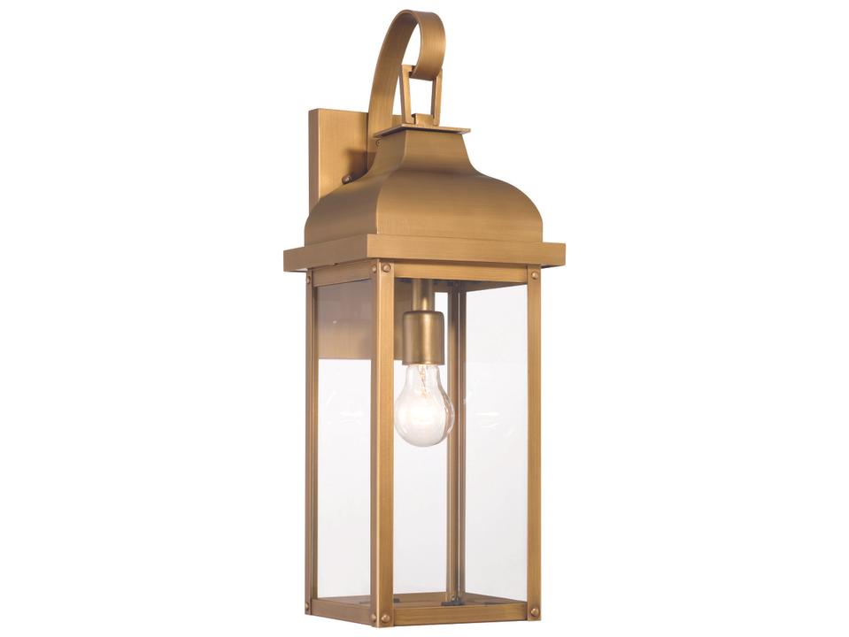 Madrid 1-Light Outdoor Wall Sconce in Weathered Brass