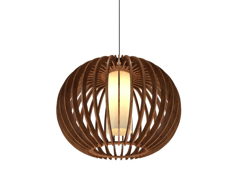 Stecche Di Legno Brown Globe Pendant