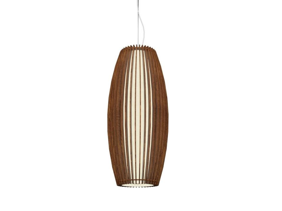 Stecche Di Legno Brown Cylinder Mini Pendant