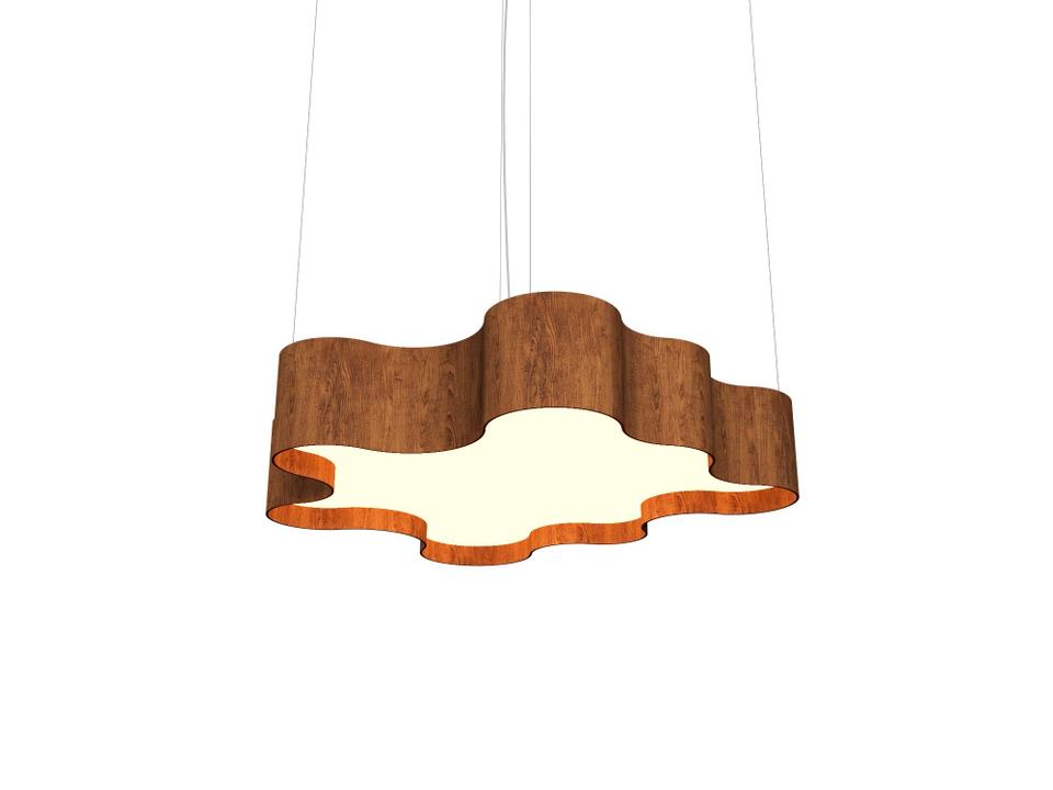 Organic Brown LED Geometric Pendant