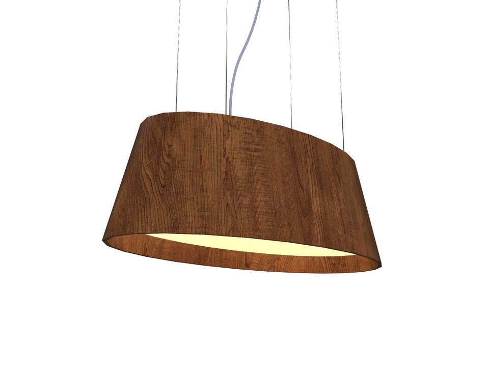 Oval Wood LED Pendant