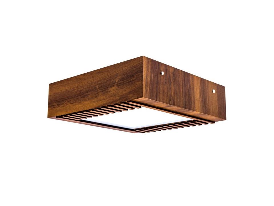 Slatted Wood LED Flush Mount