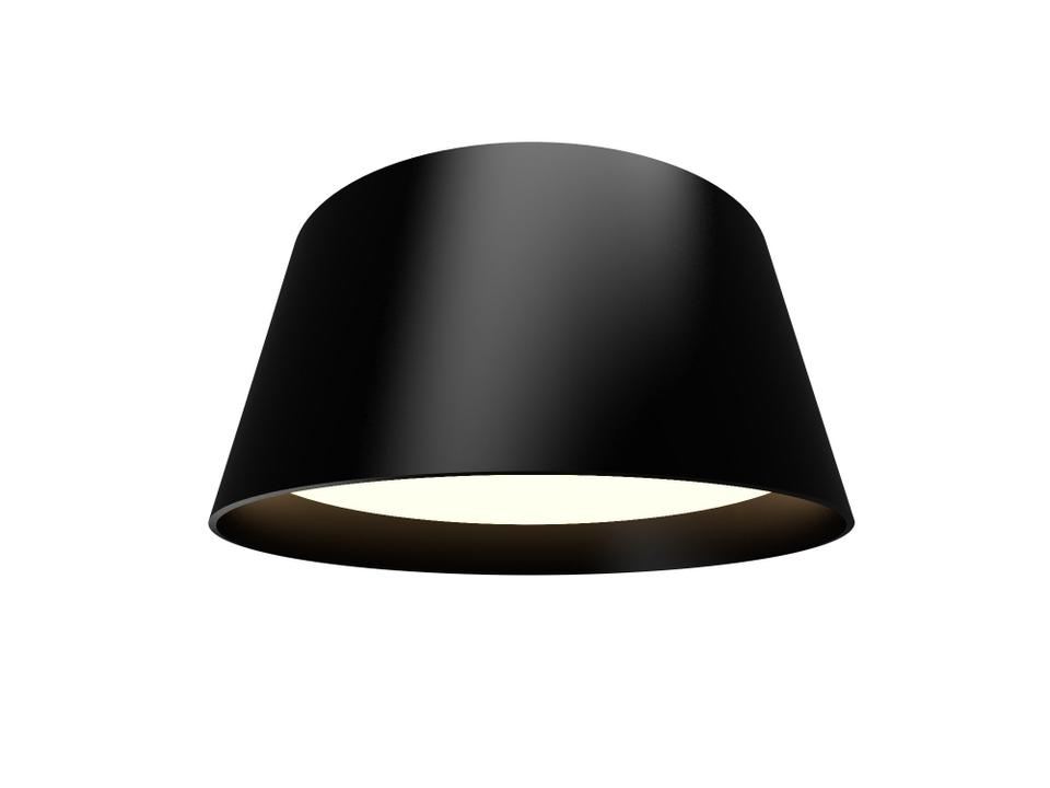 Conical Black LED Drum Flush Mount