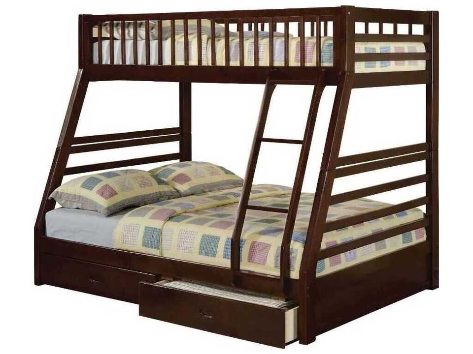 Jason Brown Pine Wood Twin/Full Bunk Bed