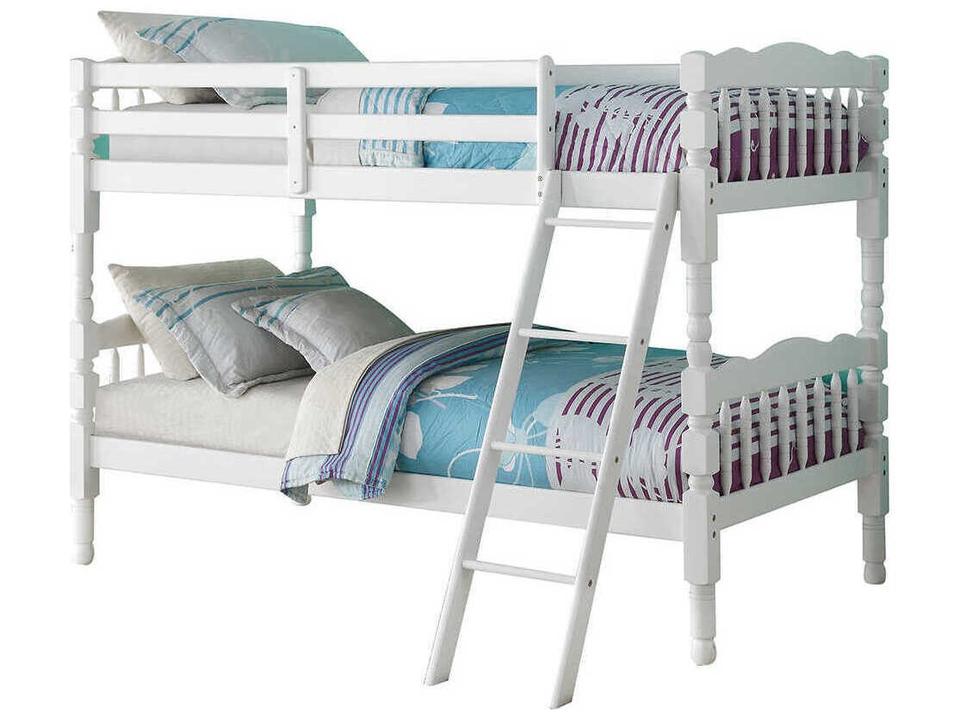 Homestead White Pine Wood Twin/Twin Bunk Bed