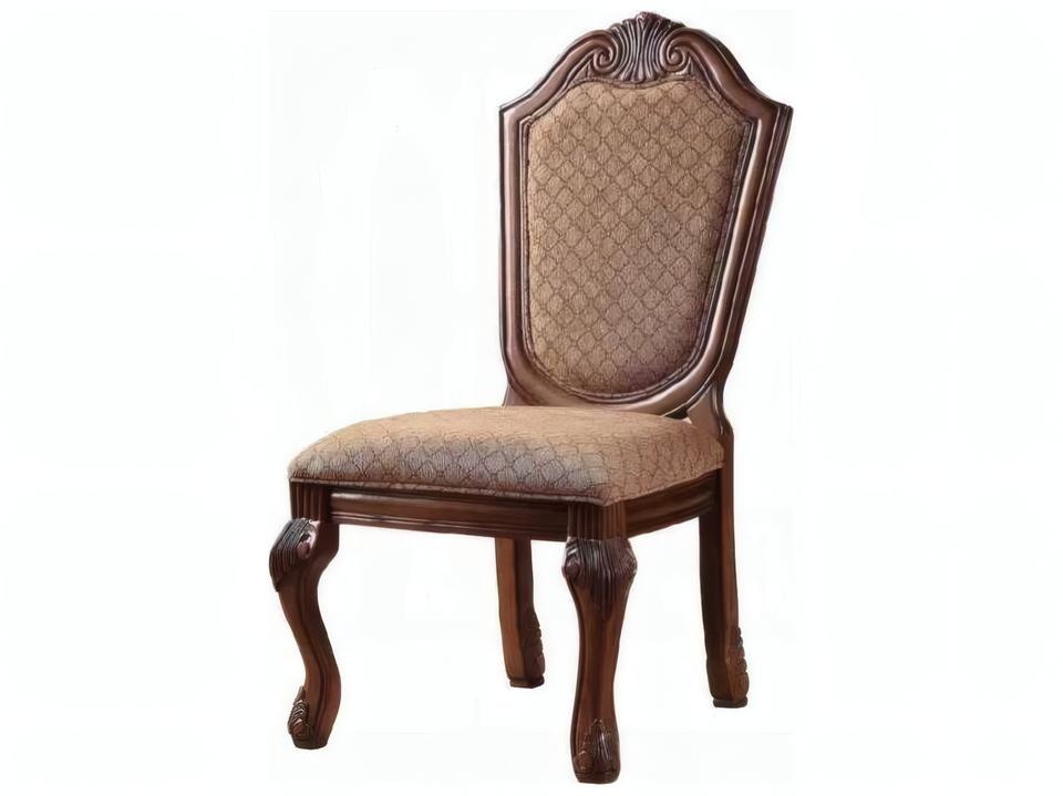 Chateau De Ville Rubberwood Brown Upholstered Armless Dining Chair Set of 2