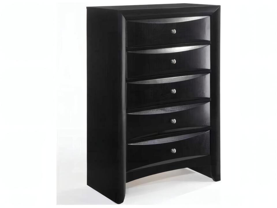Ireland 5-Drawer Dresser in Black Finish