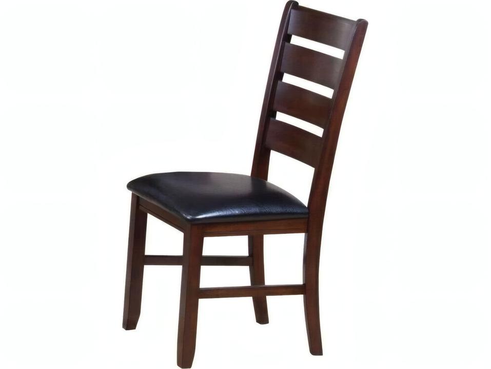 Urbana Rubberwood Cherry Faux Leather Armless Dining Chair Set of 2