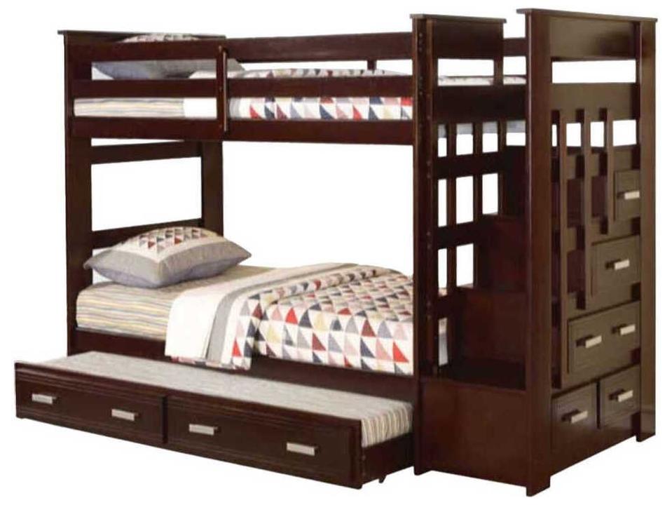 Allentown Brown Pine Wood Twin/Twin Bunk Bed