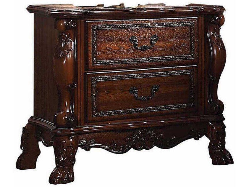 Dresden 2-Drawers Poplar Wood Nightstand