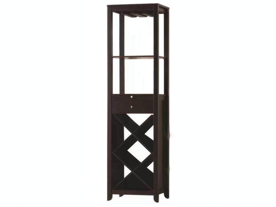 Brown Rubberwood Wenge Bar Cabinet