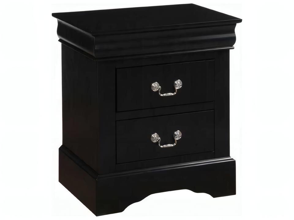 Louis Philippe III 2-Drawer Nightstand in Black