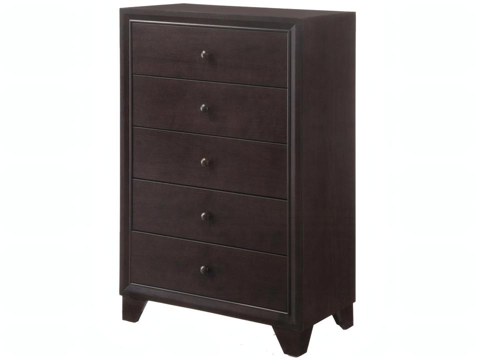 Madison 5-Drawer Chest in Espresso with Dovetail Drawers