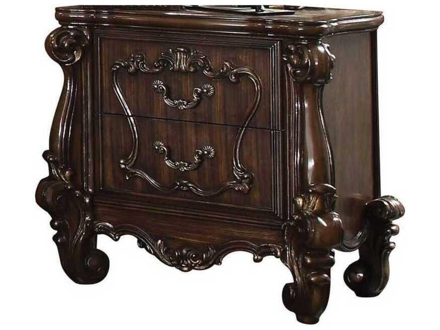 Versailles 2-Drawers Poplar Wood Nightstand