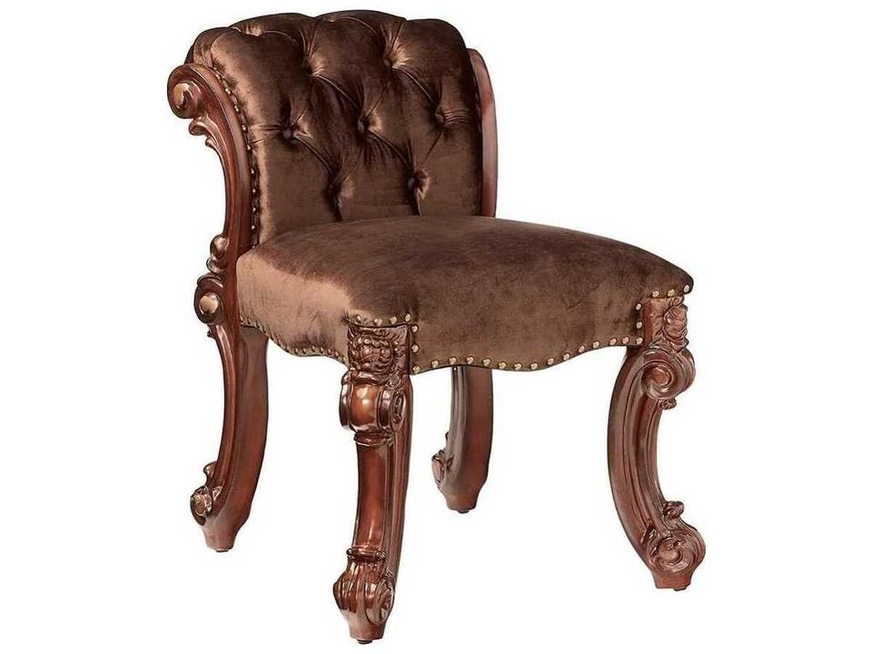 Vendome Cherry Upholstered Accent Stool