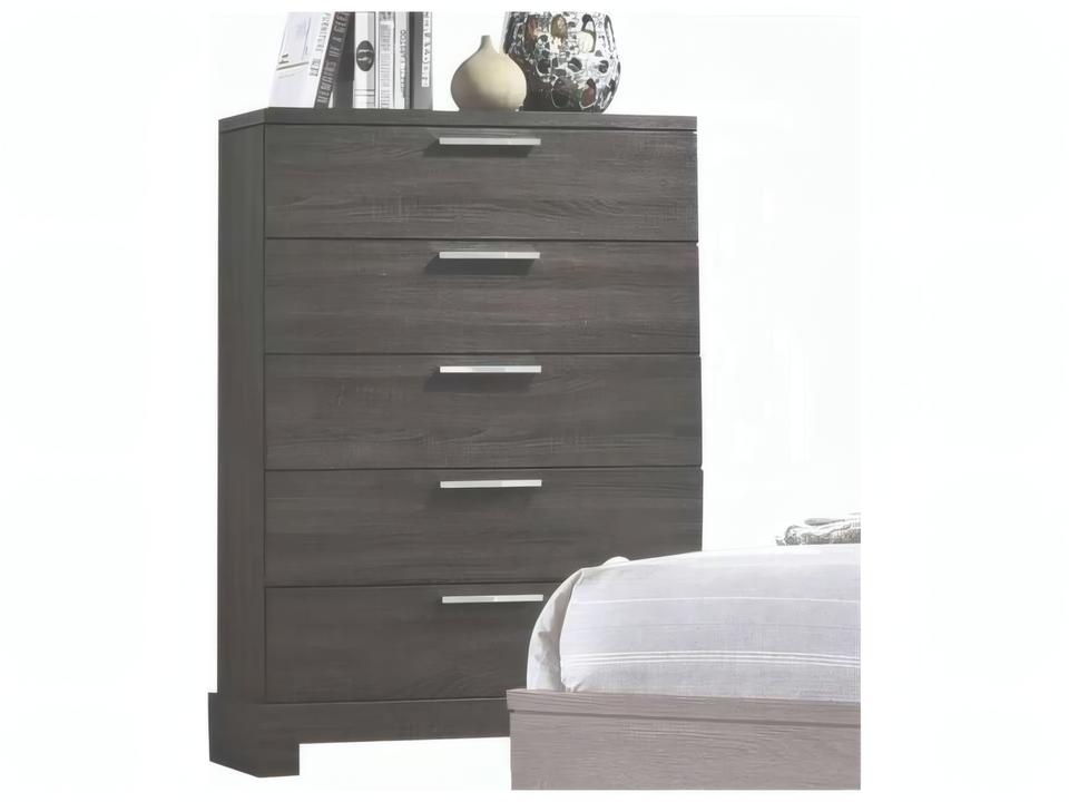 Lantha 5-Drawer Chest in Grey Oak