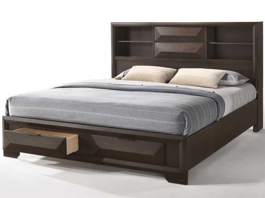 Merveille Brown Birch Wood King Platform Bed