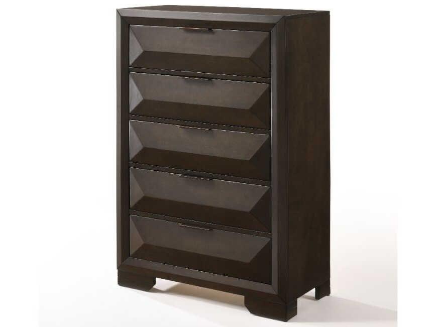 Merveille Espresso Brown Birch Wood Accent Chest