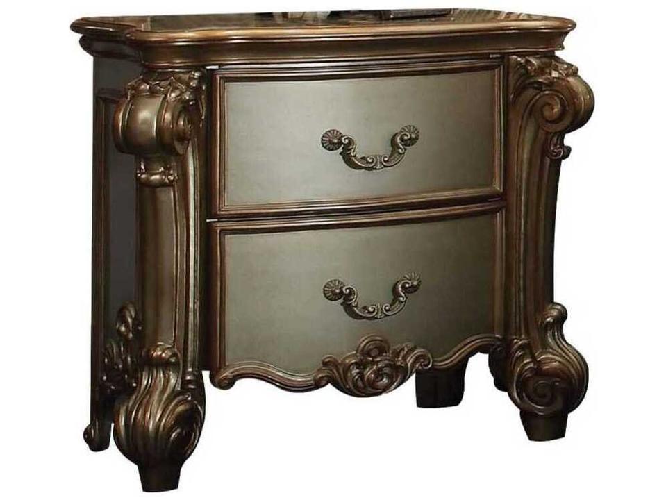 Vendome 2-Drawers Poplar Wood Nightstand