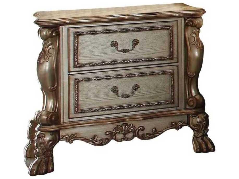 Dresden 2-Drawers Poplar Wood Nightstand