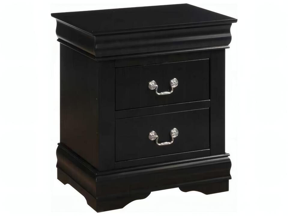 Louis Philippe 2-Drawer Nightstand in Black