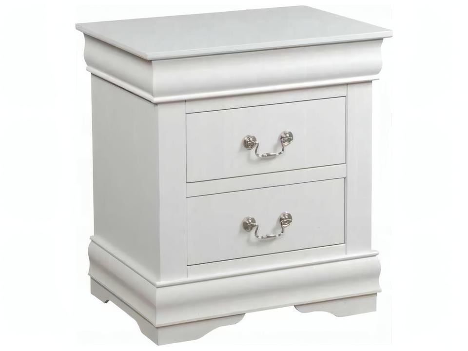Louis Philippe 2-Drawer Nightstand in White