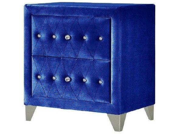 Dante 2-Drawers Blue Nightstand