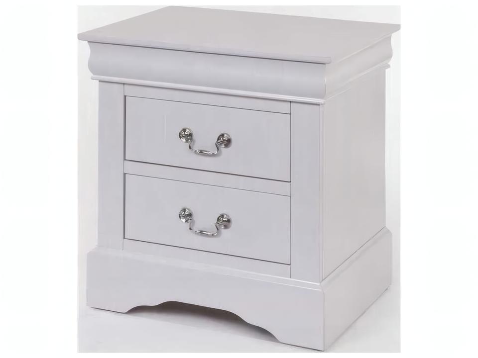 Louis Philippe III 2-Drawer Nightstand in White