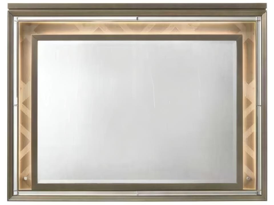 Skylar LED Rectangular Mirror Dark Champagne Finish