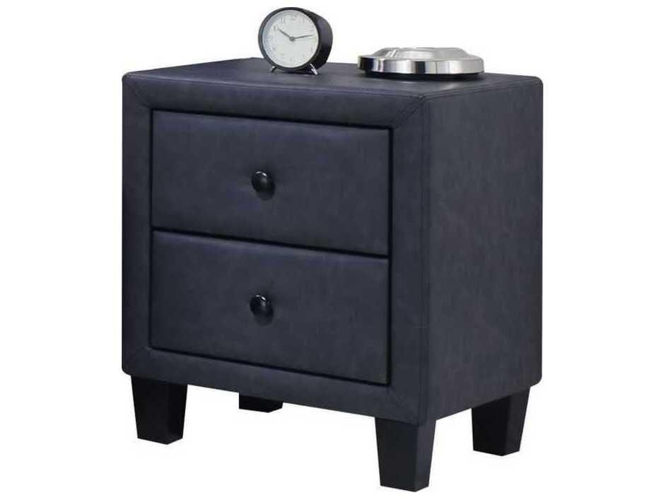 Saveria 2-Drawers Rubberwood Nightstand