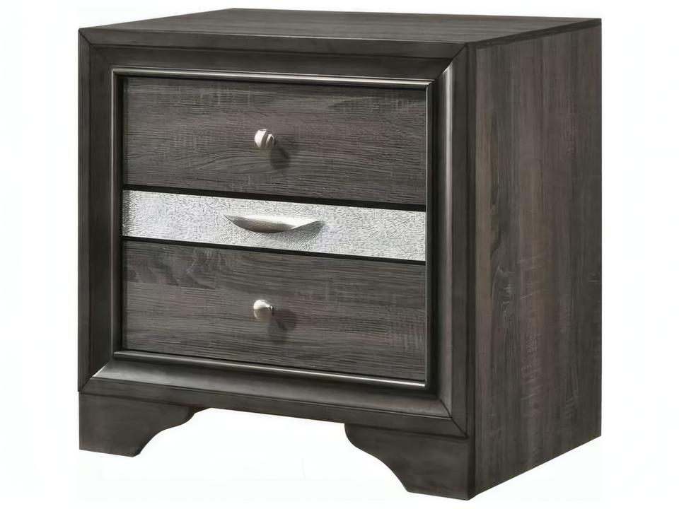 Naima Gray Nightstand with Acrylic Trim
