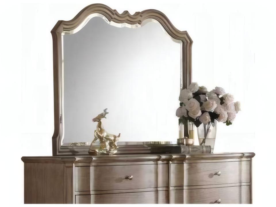 Chelmsford Antique Taupe Mirror with Beveled Edge