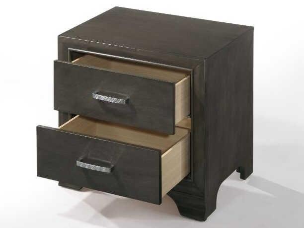 Carine-II 2-Drawers Rubberwood Nightstand