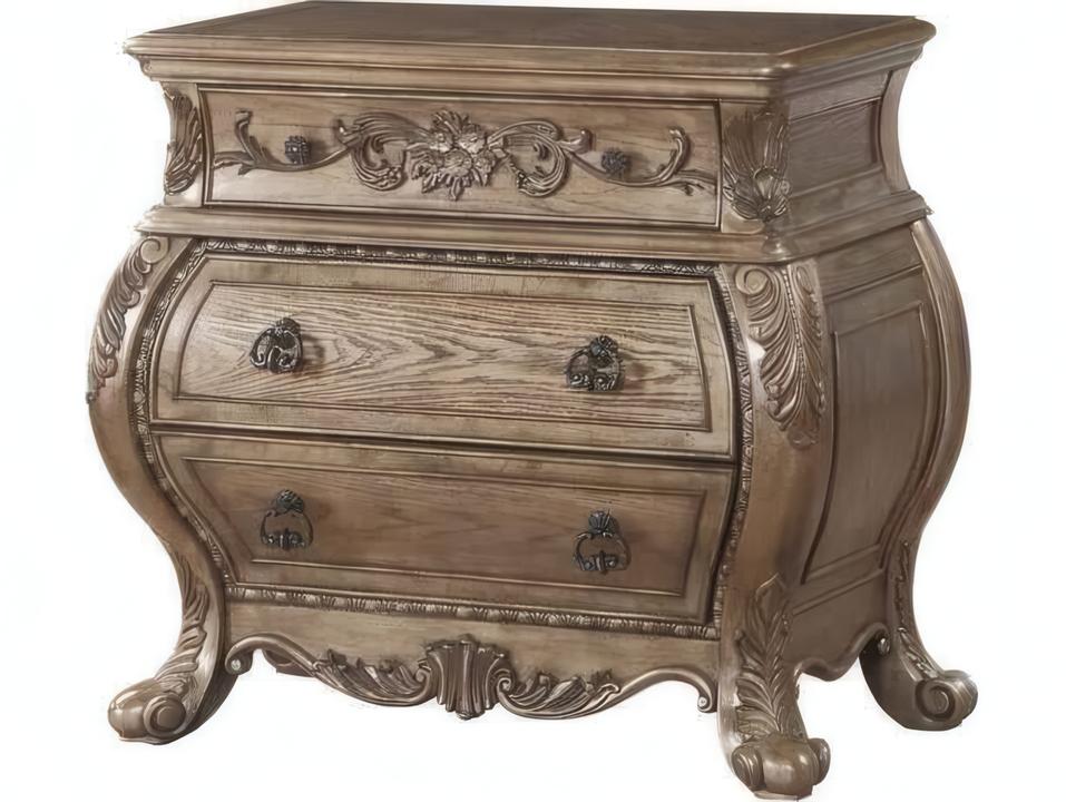Ragenardus 3-Drawer Nightstand Vintage Oak Finish