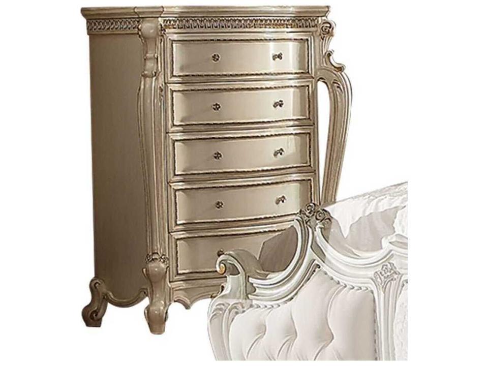 Picardy Antique Pearl Beige Poplar Wood Accent Chest