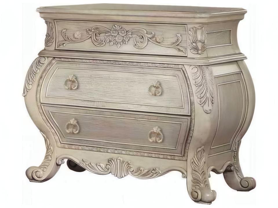 Ragenardus 3-Drawer Nightstand in Antique White