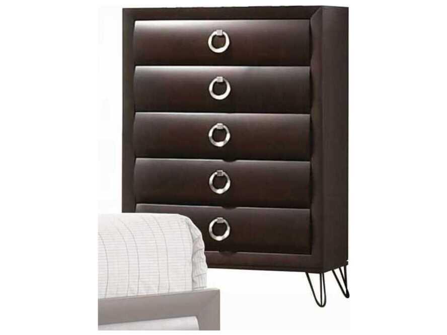 Tablita 5-Drawer Chest in Dark Merlot Finish