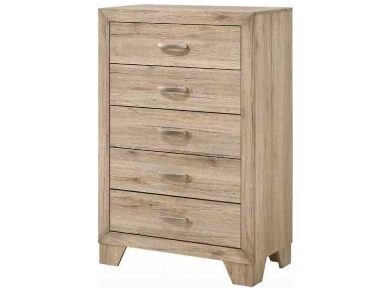 Miquell 5-Drawer Chest in Natural Finish