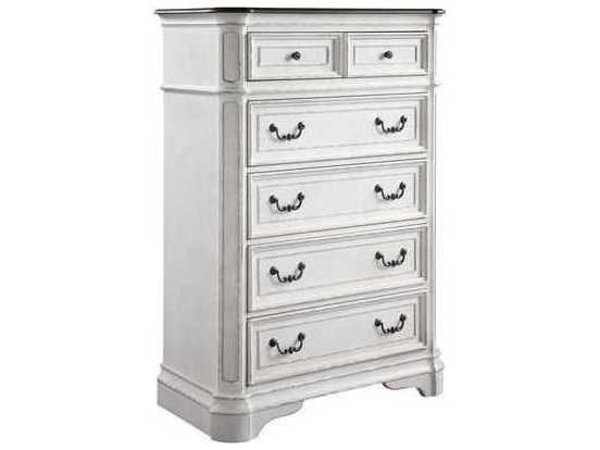 Florian Antique White Oak Poplar Wood Accent Chest