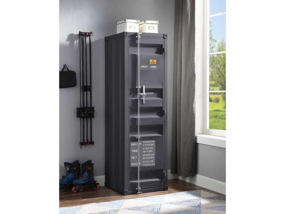 Cargo Gunmetal Gray Wardrobe Armoire