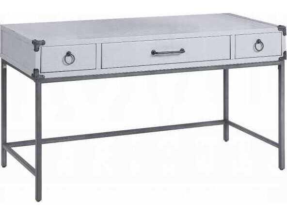 Orchest 3-Drawer Writing Desk in Gray with Industrial Accents