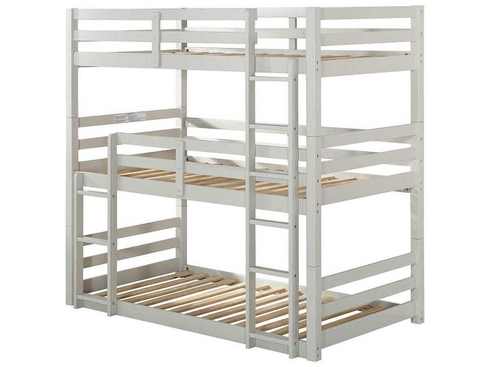 Ronnie Gray Pine Wood Twin Bunk Bed