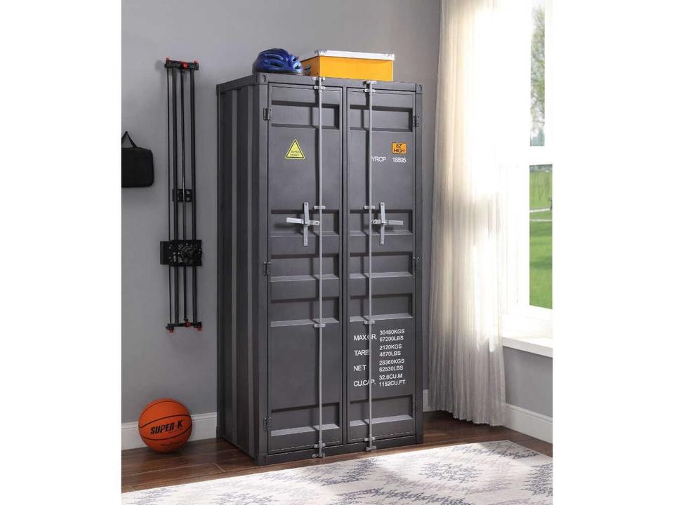 Cargo Gunmetal Gray Wardrobe Armoire
